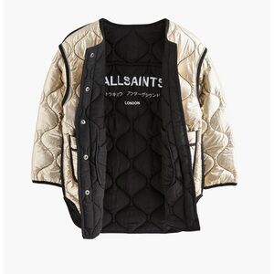 All Saints Kids Quilted Puffer Reversible Jacket Black and Gold Size 12-13 years